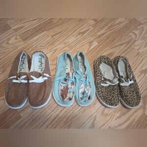 Gypsy Jazz Slip On Shoes. 3 Pair. Women's 8.5